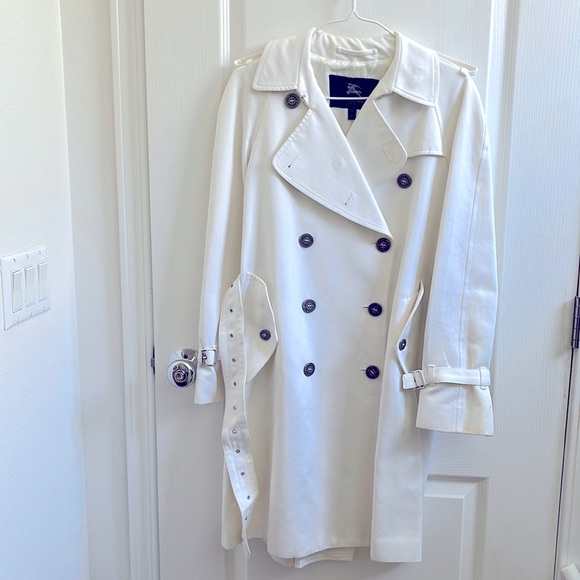 Authentic BURBERRY white silver trench coat